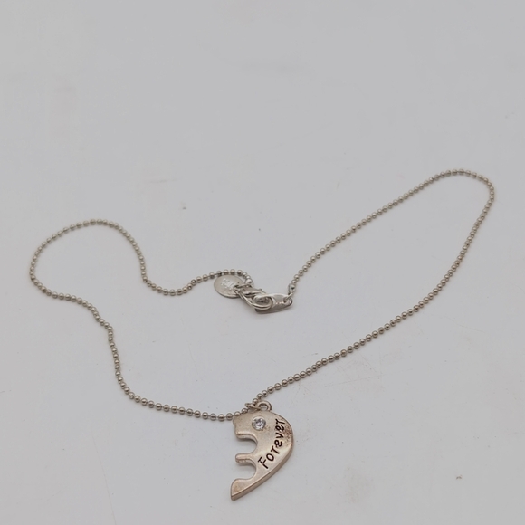 Silver Puzzle Piece'Forever' Pendant Necklace 19 In - Picture 2 of 5